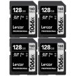 Lexar 128GB Professional 1066x SDXC UHS-I Card Silver Series Memory Card 4 Pack Cheap