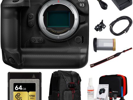 Canon EOS R3 Full Frame Mirrorless Camera Body 64GB Bundle with Backpack Cheap