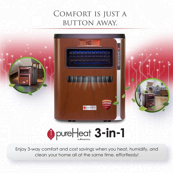 Greentech pureHeat 3-in-1 Indoor Heater, Air Purifier, and Humidifier Online Sale