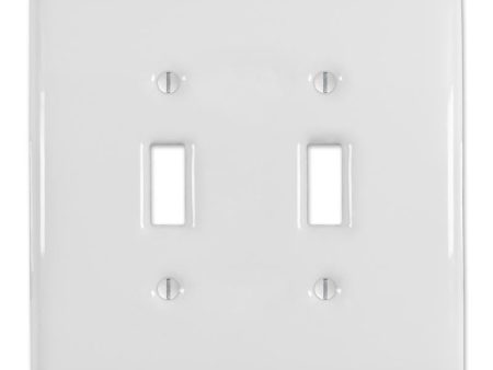 Amerelle Metro White 2 gang Ceramic Toggle Wall Plate 1 pk Fashion