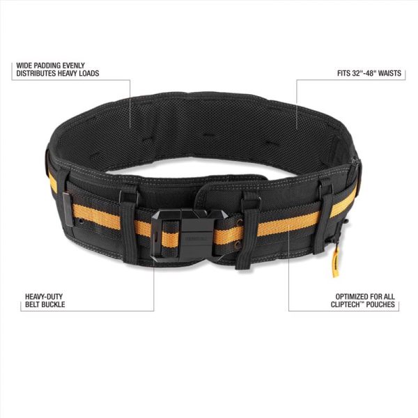 ToughBuilt Polyester Heavy Duty Padded Belt with Back Support 4.25 in. L X 13.5 in. H Black Orange O Sale