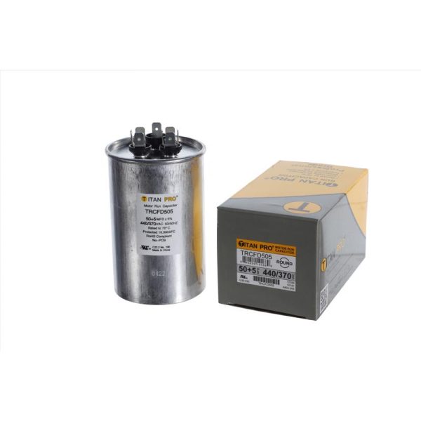 Titan Pro 50+5 MFD 440 V Round Run Capacitor Supply