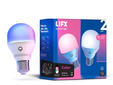 LIFX Smart Home A19 E26 (Medium) Smart-Enabled LED Bulb Color Changing 9 Watt Equivalence 2 pk Hot on Sale