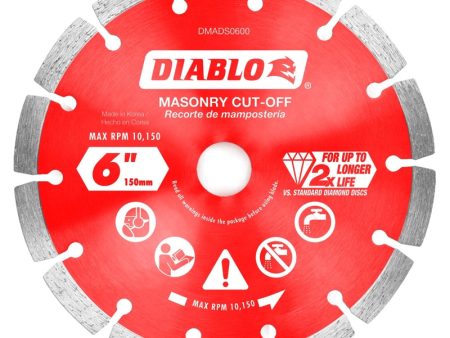 Diablo 6 in. D X 7 8 in. Diamond Masonry Cut-Off Disc 1 pk Sale