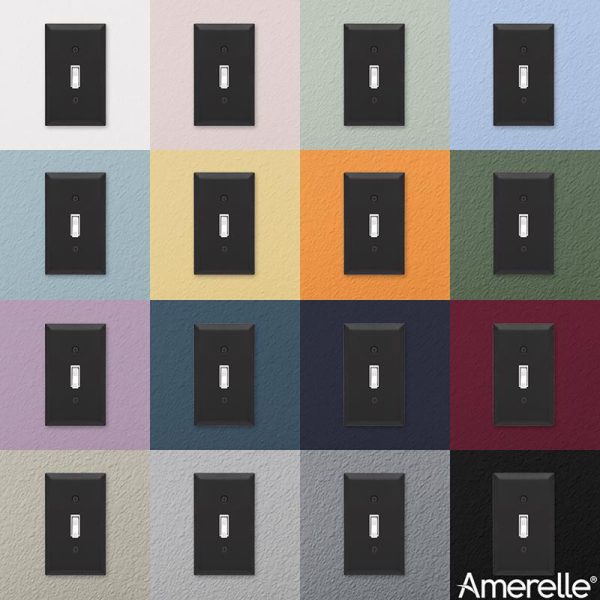 Amerelle Century Matte Black 2 gang Stamped Steel Duplex Wall Plate 1 pk on Sale