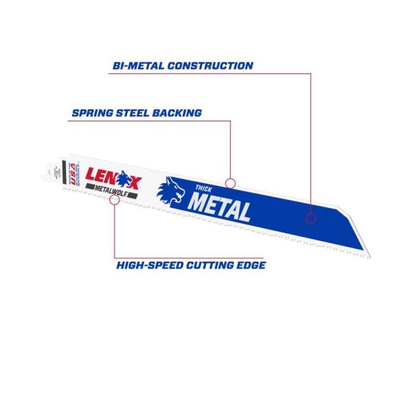 LENOX METALWOLF 12 in. Bi-Metal WAVE EDGE Reciprocating Saw Blade 10 TPI 5 pk Discount