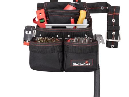 CLC Hultafors Work Gear Ballistic Polyester Tool and Nail Bag with Belt Black Red on Sale