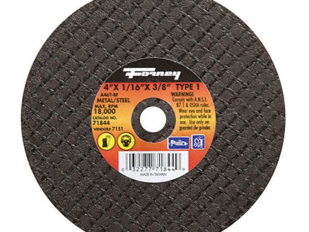 Forney 4 in. D X 3 8 in. Aluminum Oxide Metal Cut-Off Wheel 1 pc on Sale