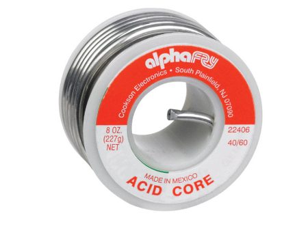 Alpha Fry 8 oz Acid Core Wire Solder 0.125 in. D Tin Lead 40 60 1 pc Discount