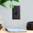 Amerelle Century Matte Black 2 gang Stamped Steel Duplex Wall Plate 1 pk on Sale