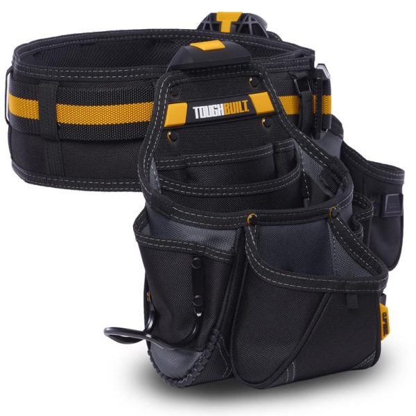 ToughBuilt 27 pocket Polyester Tradesman Tool Belt Set 9 in. L X 12.5 in. H Black Yellow L 32 in to For Sale