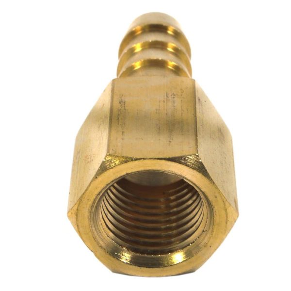 Forney Brass Air Hose End 1 4 in. Hose Barb X 3 8 in. Female 1 pc For Sale