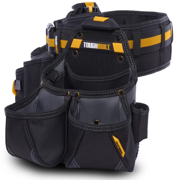 ToughBuilt 27 pocket Polyester Tradesman Tool Belt Set 9 in. L X 12.5 in. H Black Yellow L 32 in to For Sale