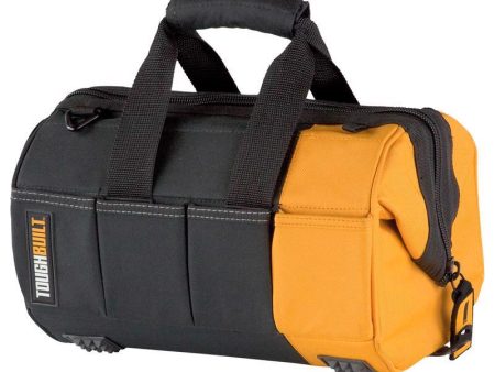 ToughBuilt 12 in. W X 8.75 in. H Polyester Massive Mouth Tool Bag 32 pocket Black Gray Orange 1 pc Hot on Sale