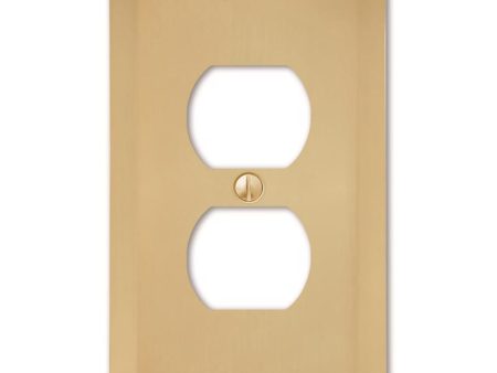 Amerelle Century Satin Brass 2 gang Stamped Steel Duplex Wall Plate 1 pk Online now