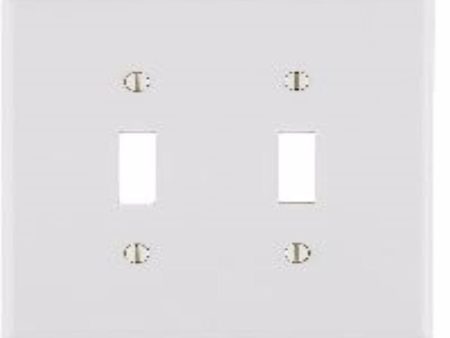 Leviton Antimicrobial Powder Coated White 2 gang Thermoset Plastic Toggle Wall Plate 1 pk For Sale