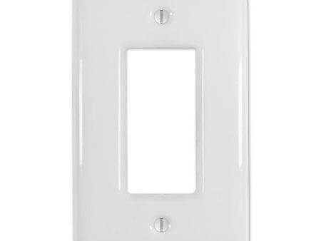 Amerelle Metro White 1 gang Ceramic Decorator Wall Plate 1 pk Online