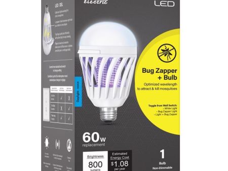 Feit LED Specialty A19 E26 (Medium) LED Bug Zapper Bulb Daylight 60 Watt Equivalence 1 pk Online