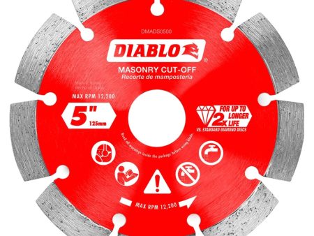 Diablo 5 in. D X 7 8 in. Diamond Masonry Cut-Off Disc 1 pk Hot on Sale