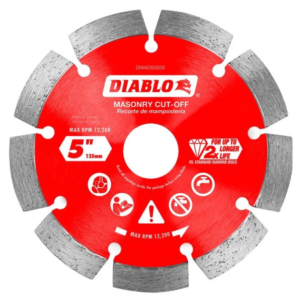 Diablo 5 in. D X 7 8 in. Diamond Masonry Cut-Off Disc 1 pk Hot on Sale