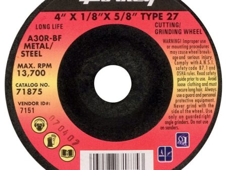 Forney 4 in. D X 5 8 in. in. Metal Grinding Wheel on Sale