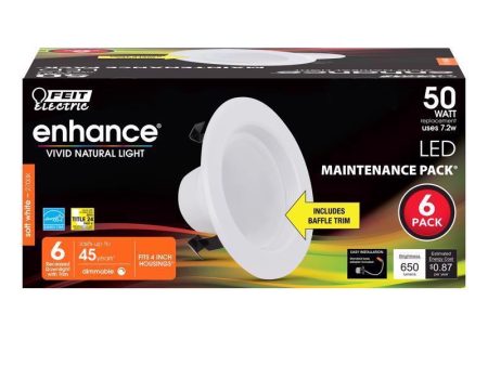 Feit Enhance Soft White 4 in. W LED Dimmable Recessed Downlight 7.2 W Cheap