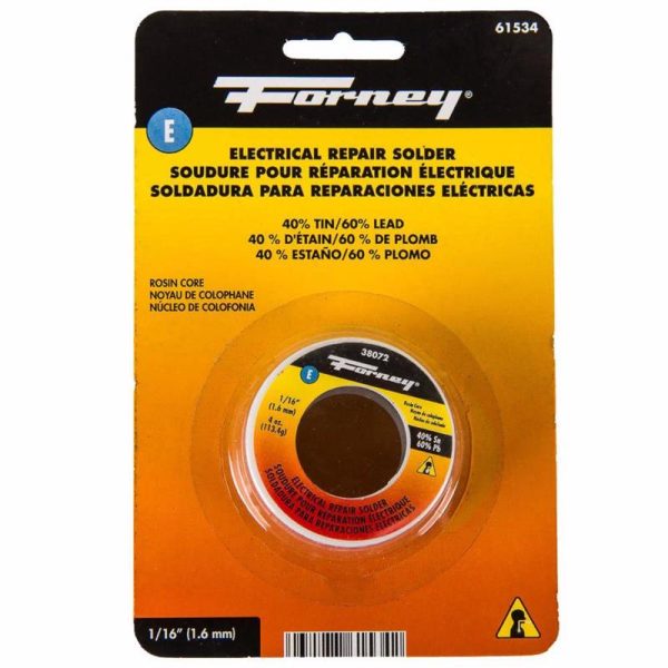 Forney 4 oz Rosin Core Solder Wire 0.06 in. D Tin Lead 40 60 1 pc For Sale