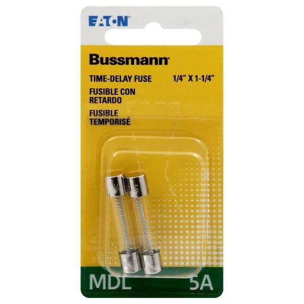 Bussmann 5 amps Time Delay Glass Fuse 2 pk Online Sale