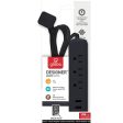 Globe Electric Designer 6 ft. L 3 outlets Power Strip with USB Ports Black 300 J Online Sale