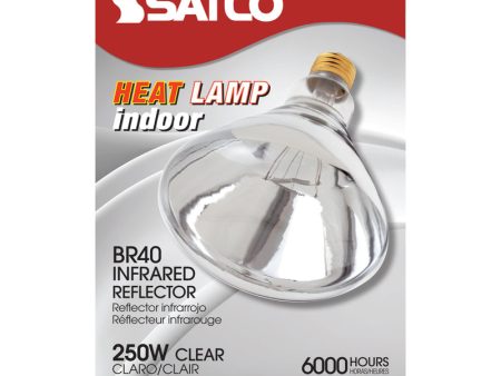 Satco 250 W BR40 Heat Lamp Incandescent Bulb E26 (Medium) Warm White 1 pk Hot on Sale