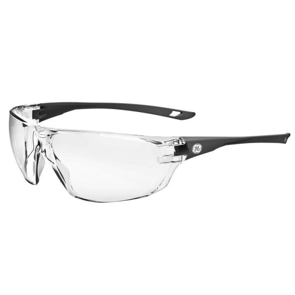 General Electric 03 Series Impact-Resistant Safety Glasses Clear Lens Gray Frame 1 pk For Sale