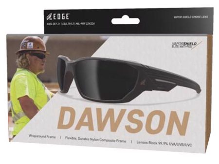 Edge Dawson Anti-Fog Safety Glasses Smoke Lens Black Frame 1 pk Online now