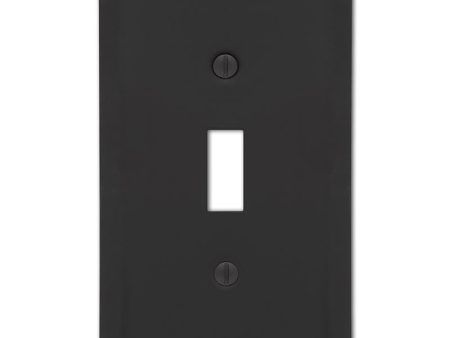 Amerelle Century Matte Black 1 gang Stamped Steel Toggle Wall Plate 1 pk For Sale