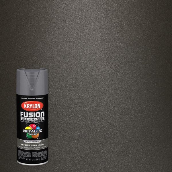 Krylon Fusion All-In-One Metallic Dark Metal Paint+Primer Spray Paint 12 oz Online Hot Sale