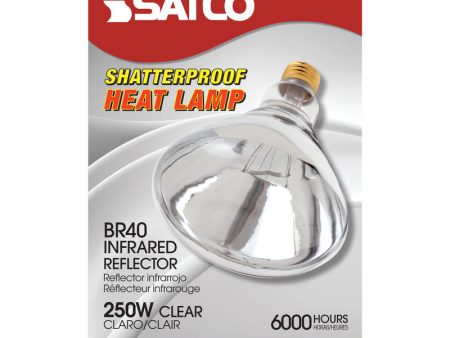 Satco 250 W BR40 Heat Lamp Incandescent Bulb E26 (Medium) Warm White 1 pk For Sale