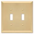 Amerelle Century Satin Brass 2 gang Stamped Steel Toggle Wall Plate 1 pk Online Hot Sale