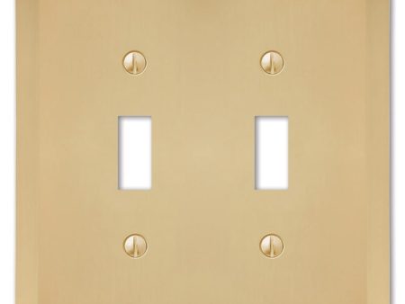 Amerelle Century Satin Brass 2 gang Stamped Steel Toggle Wall Plate 1 pk Online Hot Sale