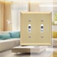 Amerelle Century Satin Brass 2 gang Stamped Steel Toggle Wall Plate 1 pk Online Hot Sale