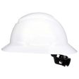 3M SecureFit 4-Point Ratchet Full Brim Hard Hat White For Cheap