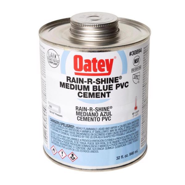 Oatey Rain-R-Shine Blue Cement For PVC 32 oz on Sale