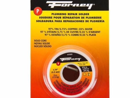 Forney 4 oz Lead-Free Plumbing Solder 0.13 in. D Tin Copper Silver 97 2.75 0.25 1 pc Fashion