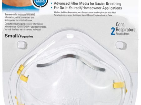 3M N95 Paint Sanding Disposable Particulate Respirator White S 2 pk Supply