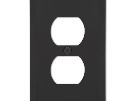 Amerelle Century Matte Black 2 gang Stamped Steel Duplex Wall Plate 1 pk on Sale