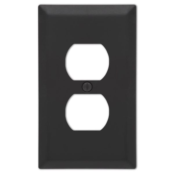 Amerelle Century Matte Black 2 gang Stamped Steel Duplex Wall Plate 1 pk on Sale