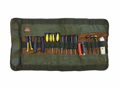 Bucket Boss 26 in. W X 14.5 in. H Canvas Tool Roll Pouch 25 pocket Green 1 pc Hot on Sale