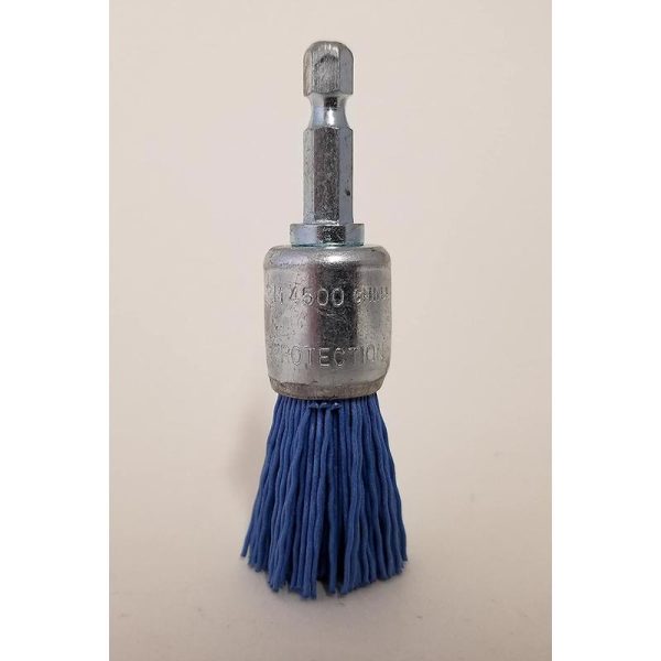 Dico NYALOX 3 4 in. Fine Crimped Mandrel Mounted Cup End Brush Nylon 4500 rpm 1 pc Online now