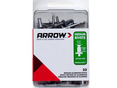 Arrow 3 16 in. D X 1 4 in. Aluminum Medium Rivets Silver 50 pk Sale