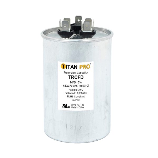 Titan Pro 50+5 MFD 440 V Round Run Capacitor Supply