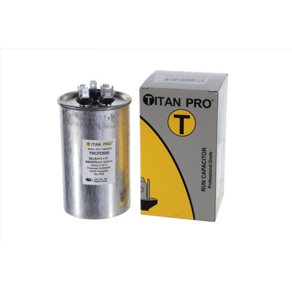 Titan Pro 55+5 MFD 440 V Round Run Capacitor Supply