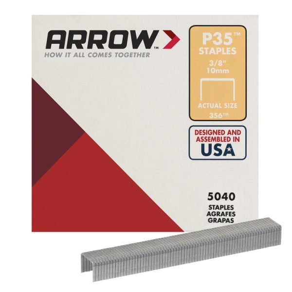 Arrow P35 7 16 in. W X 3 8 in. L 25 Ga. Flat Crown Heavy Duty Staples 5040 pk Cheap